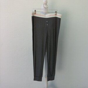 Gilligan & O'Malley Pajama Joggers XL Black-White Stripe -contrast waistband